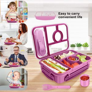 Offres Spéciales Boîte à lunch Bento portable de style américain moderne pour enfants Boîte à lunch étanche en plastique écologique sans BPA - Product Image 4
