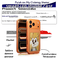 Étui de téléphone intelligent de luxe avec écran E Ink, TPU+PC, antichoc, avec images personnalisables, protection d'écran, sac LED inclus