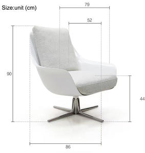 Fauteuil de loisirs individuel de style moderne, fauteuil de bureau pivotant pour salon et balcon, fauteuil lounge individuel marron, couleurs personnalisables - Product Image 6