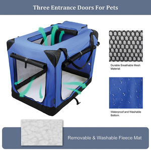 Büyük özel yumuşak köpek sandık taşınabilir ve katlanabilir Oxford malzeme katı Metal inşaat ile açık ve seyahat için evcil - Product Image 3