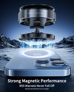 업그레이드된 360 ° 조정 가능한 진공 자기 흡입 컵 자동차 전화 홀더, 자동차/체육관/거울에 적합한 마그네틱 폰 마운트 - Product Image 4