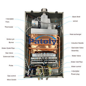 Alta calidad bajo <span class=keywords><strong>precio</strong></span> encendido piezoeléctrico 6L <span class=keywords><strong>8L</strong></span> 10L 12L ducha Gas combi caldera calentador de <span class=keywords><strong>agua</strong></span> gas venta caliente en el mercado - Product Image 5