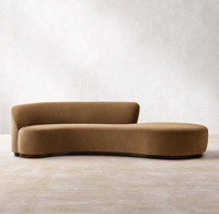 Canapé Nuage Sectionnel en Bois Méridienne Maison Canapé Simple en Bois Massif Design Courbé pour Salon ou Chambre