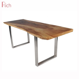 <span class=keywords><strong>Mesa</strong></span> de comedor de madera de <span class=keywords><strong>nogal</strong></span> cuadrada con Base de Metal moderna - Product Image 5