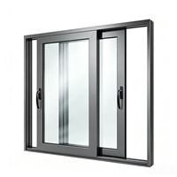Ventana Corredera Magnética de Aluminio de Alta Calidad, Resistente a Huracanes, para Proyectos de Ingeniería de Villas de Alta Gama