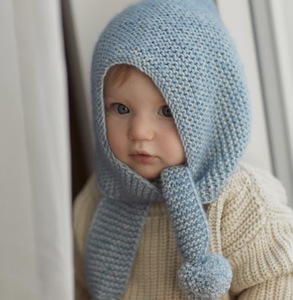 <span class=keywords><strong>Bonnet</strong></span> et écharpe en cachemire <span class=keywords><strong>tricot</strong></span>é intégré pour bébés garçons et filles, <span class=keywords><strong>bonnet</strong></span> en laine chaude pour l'automne et l'hiver - Product Image 1