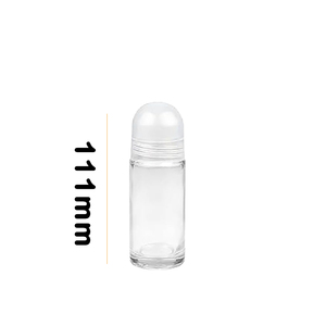 50ml Matte Cylinder Glass Roll-On Deodorant <b>Bottle</b> with Silk Screen Printed Cap 1.67oz - Product Image 3