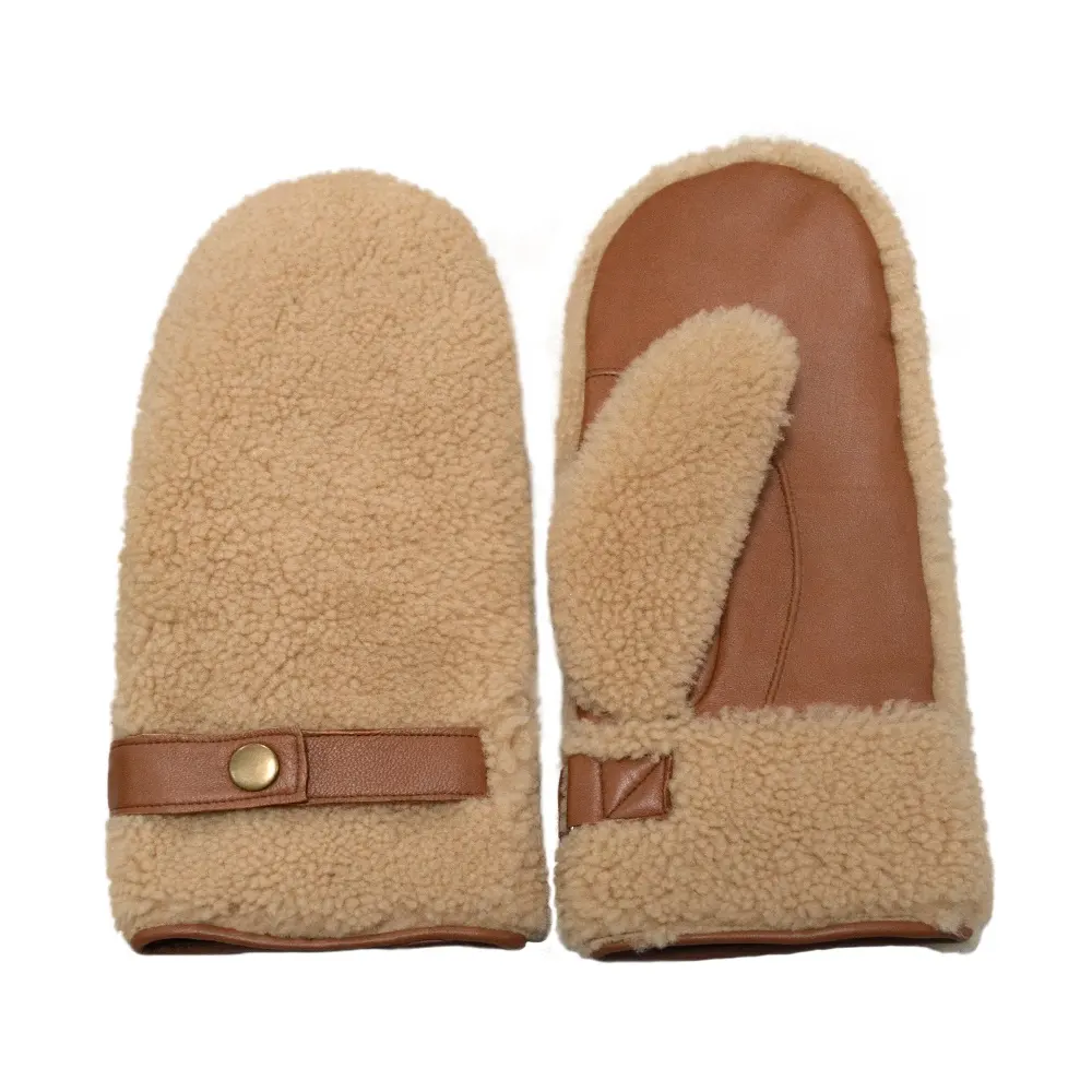 Winter Mittens Custom AB Face Sheep Shearing Mittens Winter Gloves Unisex Custom Made Genuine Sheepskin Leather Gloves