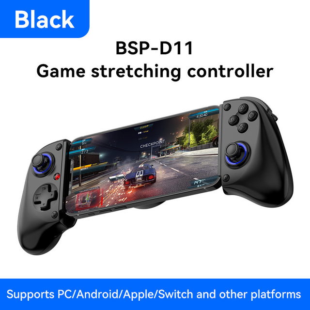 Mobile Gaming D11 Stretch Game Controller Gamepad Hall Trigger for Switch PC Android IOS BT Gaming Controller for Mobile Phone