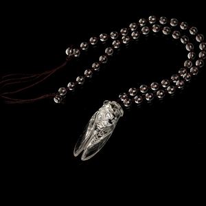 Unique Cut <b>Crystal</b> Cicada Necklace, Fashion Quartz Insect Jewelry with Silver Chain for Women Men - Product Image 4