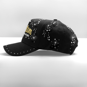 Custom Embroidery Logo Rhinestone Decoration Curved Crown Original Flashing Hats Embroidered Sports Black 5 Panel <strong>Baseball</strong> <strong>Caps</strong> - Product Image 4