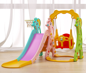 <span class=keywords><strong>Jirafa</strong></span> linda de extensión niños pequeño conjunto de dibujos animados de Niños de juguete de plástico deslizante interior usar juegos de diapositivas - Product Image 3