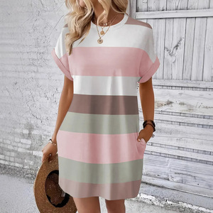 ชุดเดรสลำลองสไตล์ยุโรปและอเมริกาสำหรับผู้หญิง คอลเลคชั่นใหม่ประจำฤดูร้อนปี 2026 คอกลม ใส่ทำงานได้ - Product Image 1