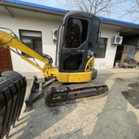 Excavatrice sur chenilles hydraulique Komatsu d'occasion PC35 MR-2 modèle 2016, prix bas, moteur, pompe, composants principaux inclus, puissance de creusement élevée
