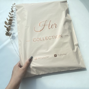 Sac d'emballage de livraison à double fermeture avec logo personnalisé imprimé, 100 MOQ, pochette debout avec poignées, recyclable, écologique - Product Image 1