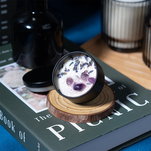 Vente en gros d'aromathérapie Pot en verre brun bougies parfumées avec couvercles en vrac - Product Image 5