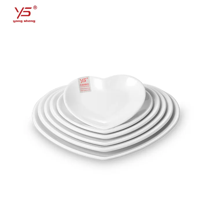 Melamine dinner plates heart shaped plates