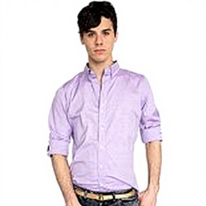 เสื้อเชิ้ตผู้ชายสีฟ้าอ่อน ผ้าคอตตอนป๊อปลิน แขนยาว ปกคอพับ สีพื้น กันยับ แห้งเร็ว เป็นมิตรกับสิ่งแวดล้อม สไตล์ลำลอง - Product Image 4