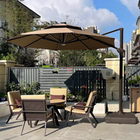Juego de Sofás de Exterior de Diseño Nórdico en Aluminio, con Mesa de Centro Redonda, para Jardín y Patio de Villa
