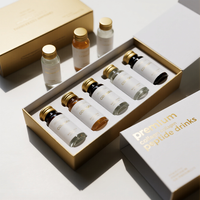 Boîte d'emballage rigide haut de gamme personnalisée pour peptides avec impression bronzée pour médicaments au collagène - Coffret cadeau personnalisé