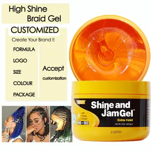 2024 make your own vegan hair jam edge control no white custom logo styling braiding hair gel for 4c hair