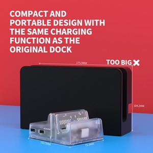 EXtremeRate Clear AiryDocky DIY Kit Replacement Shell <b>Case</b> for Nintendo <b>Switch</b> & <b>Switch</b> OLED Dock - Product Image 4