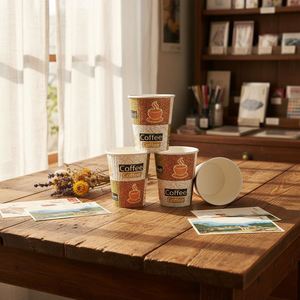 Gobelets en papier jetables à paroi simple pour thé et café, 170 g/m², 6 oz, écologiques, personnalisables, avec impression d'étiquettes, vente en gros - Product Image 1