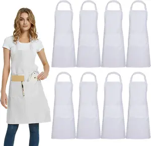 Custom Logo Polyester Cooking Aprons Sublimation Kitchen Apron Custom Logo Chef White Aprons For Chef