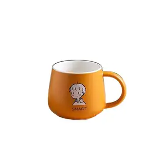 Cartoon Muster Big Capacity Paar 12oz Kaffeetasse mit Löffel