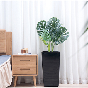 <span class=keywords><strong>Pot</strong></span> de fleurs <span class=keywords><strong>en</strong></span> plastique noir mat texturé de 22,4 pouces de hauteur, grand format, pour jardin extérieur, intérieur, patio, <span class=keywords><strong>porte</strong></span> <span class=keywords><strong>d</strong></span>'<span class=keywords><strong>entrée</strong></span> - Product Image 3
