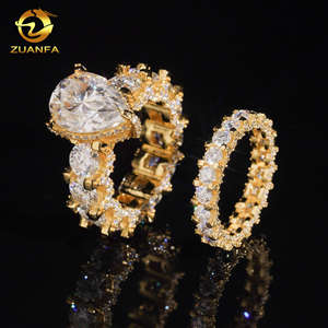 Pass Diamond Tester 925 Plata sólida Anillo de novia de lujo Joyería VVS1 6Ct Pera Tamaño grande Moissanite Eternity Anillo de banda de compromiso - Product Image 3