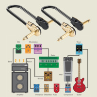 Connecteurs audio équilibrés TRS à angle droit plaqués or 6.35mm jack stéréo mono 1/4 pour câble d'instrument