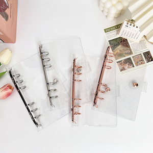 Bloc de notas en espiral a6 a5, carpeta planificadora, cierre de botones a presión, pvc transparente suelto para sobres, carpeta de 6 anillos - Product Image 6