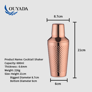 Fabbrica Diretta 600ml oro rosa in acciaio inox <span class=keywords><strong>cocktail</strong></span> shaker da india - Product Image 2