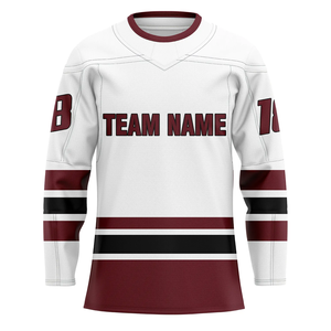 Venta al por mayor ropa de hockey sobre hielo logotipo personalizado diseño unisex en blanco equipo sublimado talla grande jersey de hockey - Product Image 2
