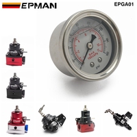 Manomètre de pression de carburant universel EPMAN 0-160 PSI rempli de liquide, manomètre de pression d'huile 1/8 NPT pour la tuning automobile EPGA01