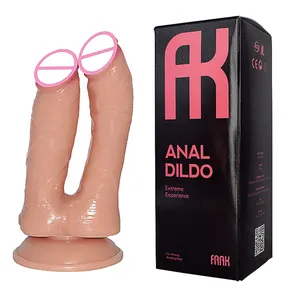 Faak 17cm suave doble penetrador anlal sexo tienda dropshipping. Exclusivo. Juguetes sexuales fisting consolador con cabeza doble para las mujeres