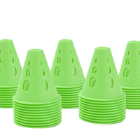 Ensemble de cônes de slalom ajustables professionnels OEM pour le patinage en plein air, 20 cônes fluorescents pour l'entraînement d'agilité au patinage en ligne