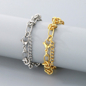 Pulsera de Eslabones con Nudos Chapada en Oro de 18K, Pulsera de Cadena de Acero Inoxidable Tipo Clip, Joyería Impermeable y Antideslustre para Mujer - Product Image 5