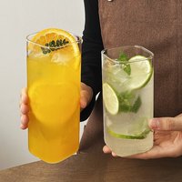 Dunne herbruikbare highball glazen, heldere longdrink cocktail glazen, eenvoudige vierkante sap-, koffie- en melkbekers voor bar, restaurant, thuis en dagelijks gebruik.