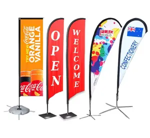 Ty promocional personalizado impreso publicidad al aire libre pluma bandera poste Swooper pluma bandera