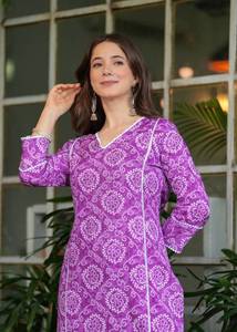 Conjunto elegante de rayón viscosa para mujer, recto, Kurtis Salwar, estampado Floral, venta en línea para ropa india y pakistaní - Product Image 6