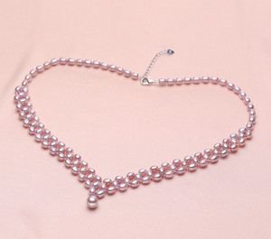 Tianmeng nupcial hecho a mano clásico 4-5mm AAA agua dulce cultivada semilla perla colgante collar - Product Image 1