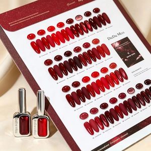 DuDu Miss – Ensemble de vernis gel UV LED 28 couleurs rouge bordeaux, avec nuancier, pour salon de manucure professionnel, vente en gros - Product Image 2
