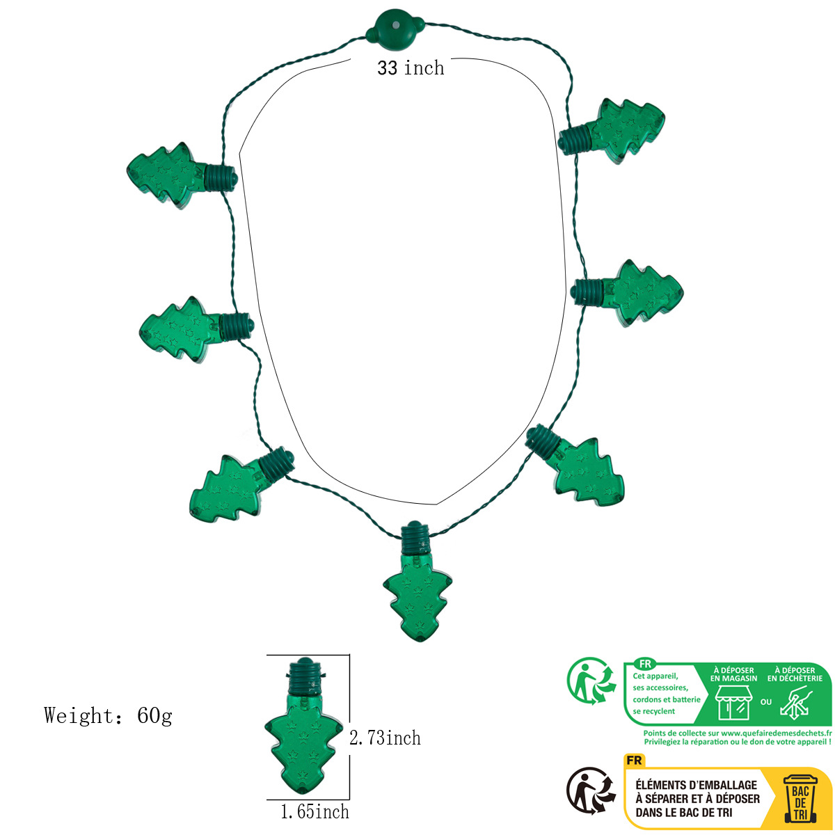 Collana albero di natale 7 luci