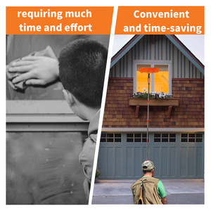 Nettoyeur de panneaux solaires avec perche télescopique en aluminium et raclette pivotante pour le nettoyage des fenêtres, lavage de voitures, lavage à la mousse et chenille - Product Image 6