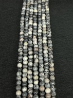 Cuentas Sueltas Redondas de Piedra de Seda Jasper Araña, Varios Tamaños, para Joyería DIY, para Todos los Signos del Zodíaco