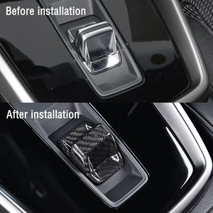 Perilla de palanca de cambios de coche <span class=keywords><strong>Interior</strong></span> de fibra de carbono Real, cubierta de cabeza, accesorios embellecedores para <span class=keywords><strong>Audi</strong></span> <span class=keywords><strong>A3</strong></span> A3L 2021 <span class=keywords><strong>2022</strong></span> 2023 2024 - Product Image 3
