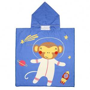 Toalla de playa con estampado duradero suave y cómodo de microfibra para niños Poncho de playa con capucha para niños - Product Image 3