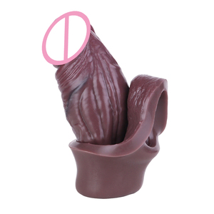 S8127-HY medizinische Silikon-Penis hülle Sicher und weich Braun-schwarz Männlicher Penis Extender Erhöht effektiv die Länge - Product Image 5